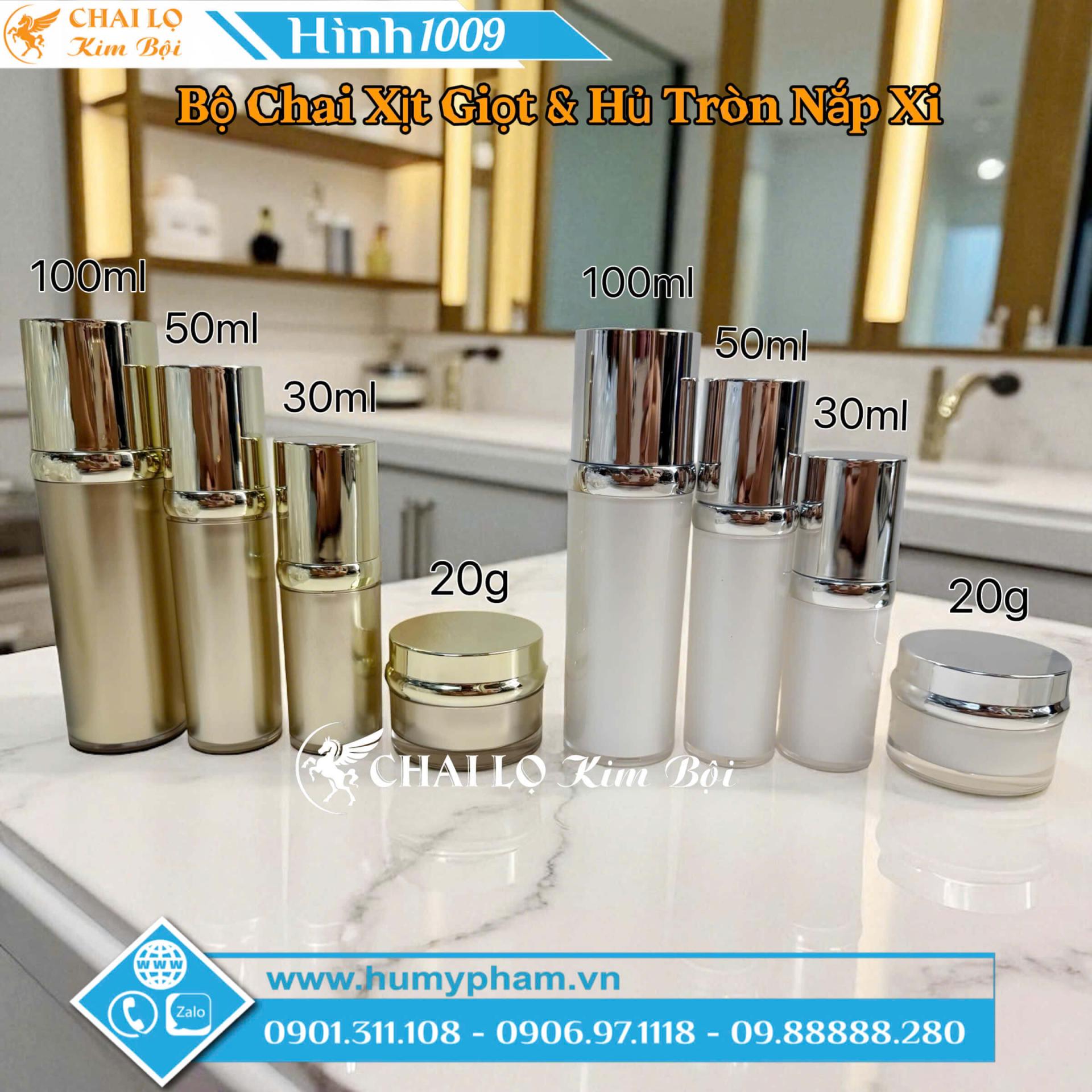 hủ đựng kem face và chai xịt
