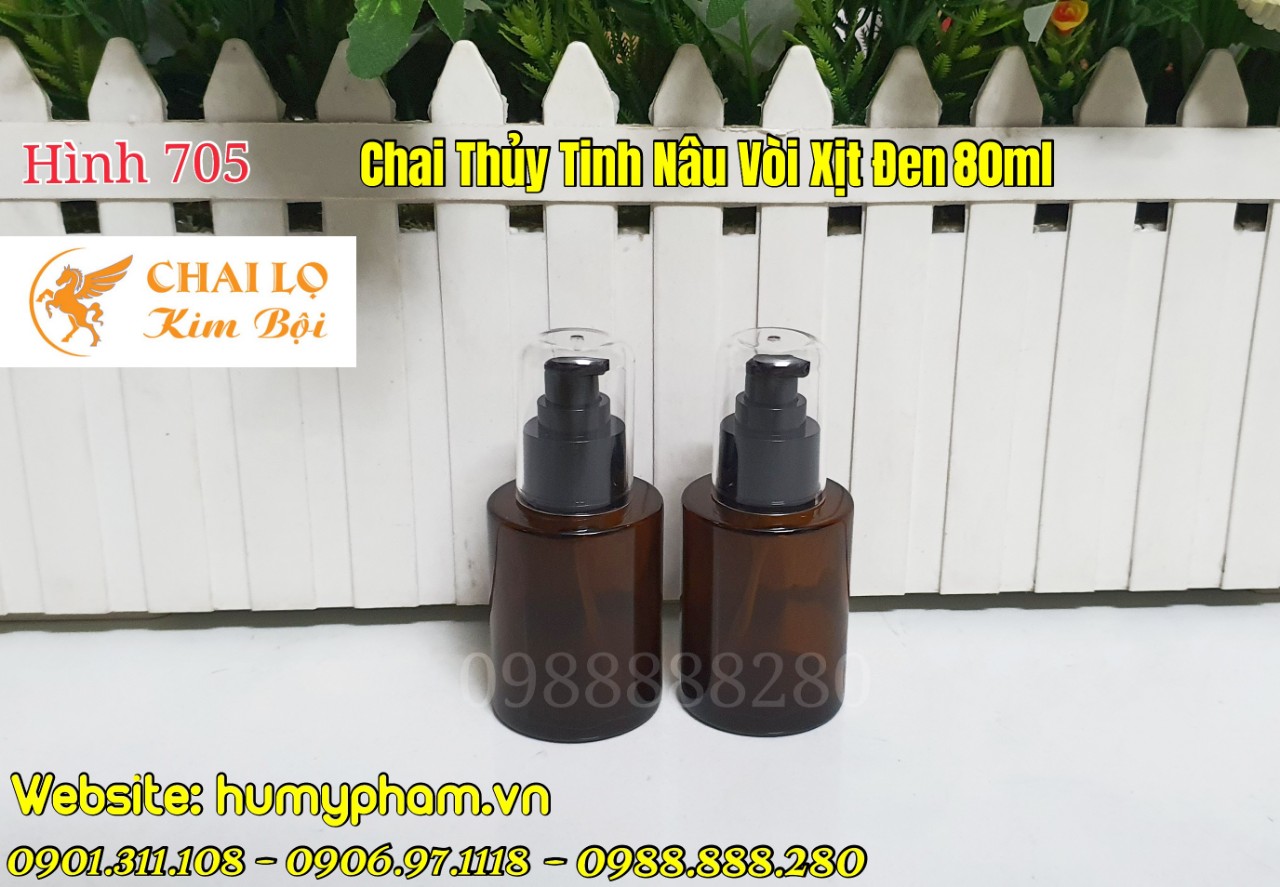 chai xịt thủy tinh nâu 80ml