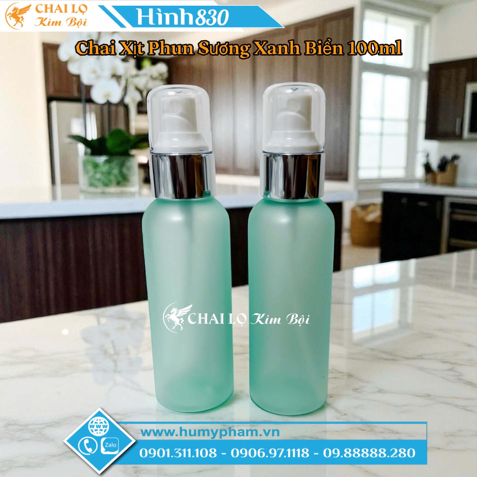 chai pet xịt phun sương xanh lá