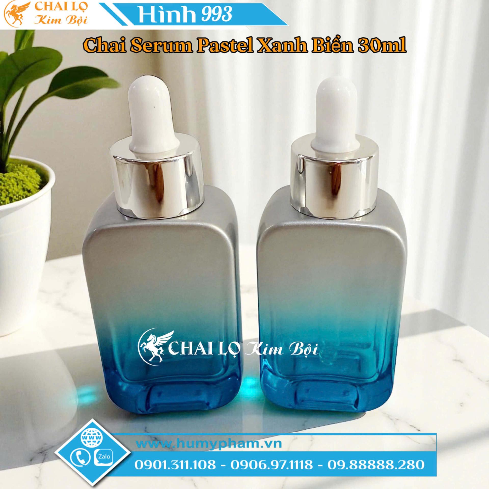  BỘ CHAI SERUM VÀ HỦ PASTEL XANH BIỂN