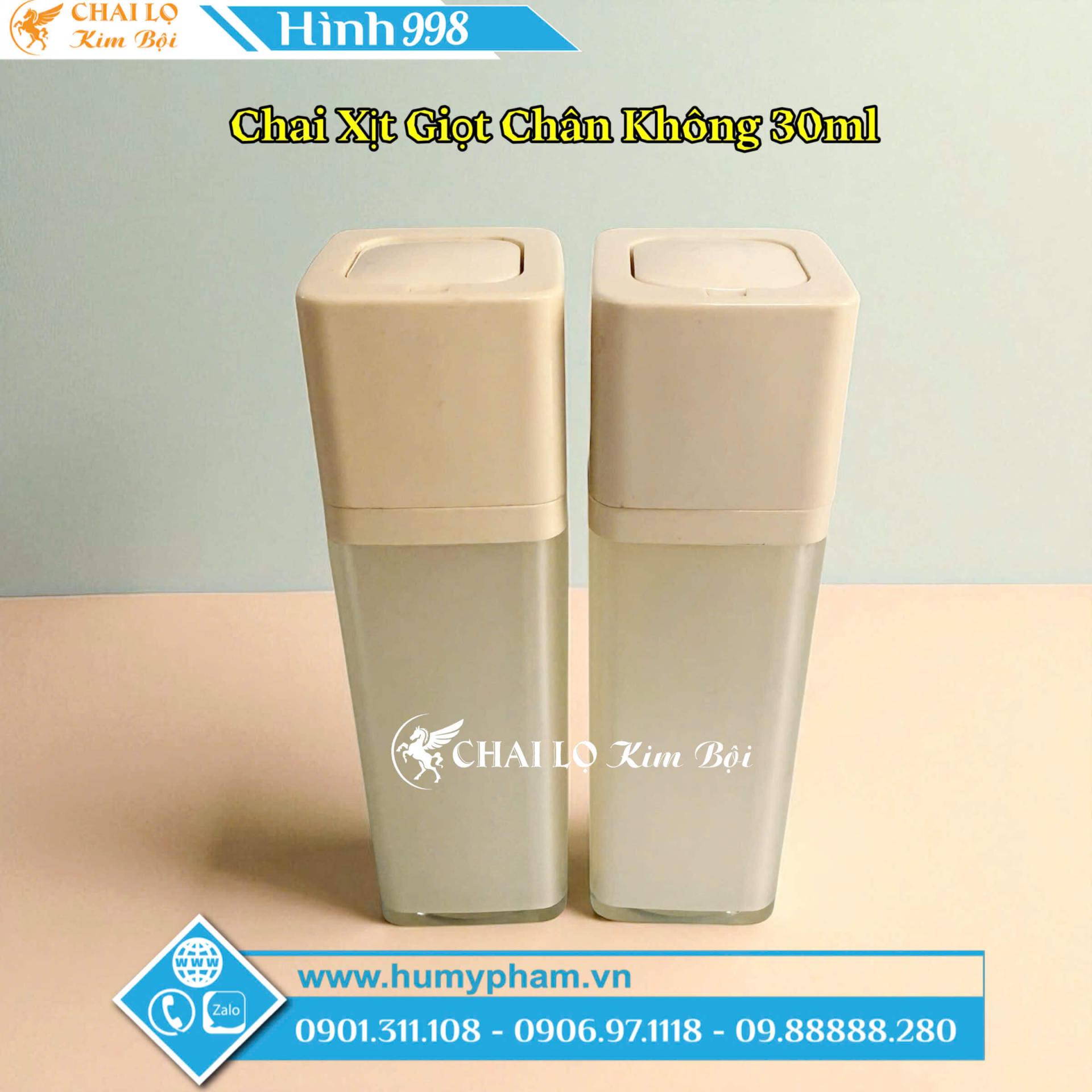 CHAI XỊT GIỌT CHÂN KHÔNG KHỐI VUÔNG TRẮNG 30ML