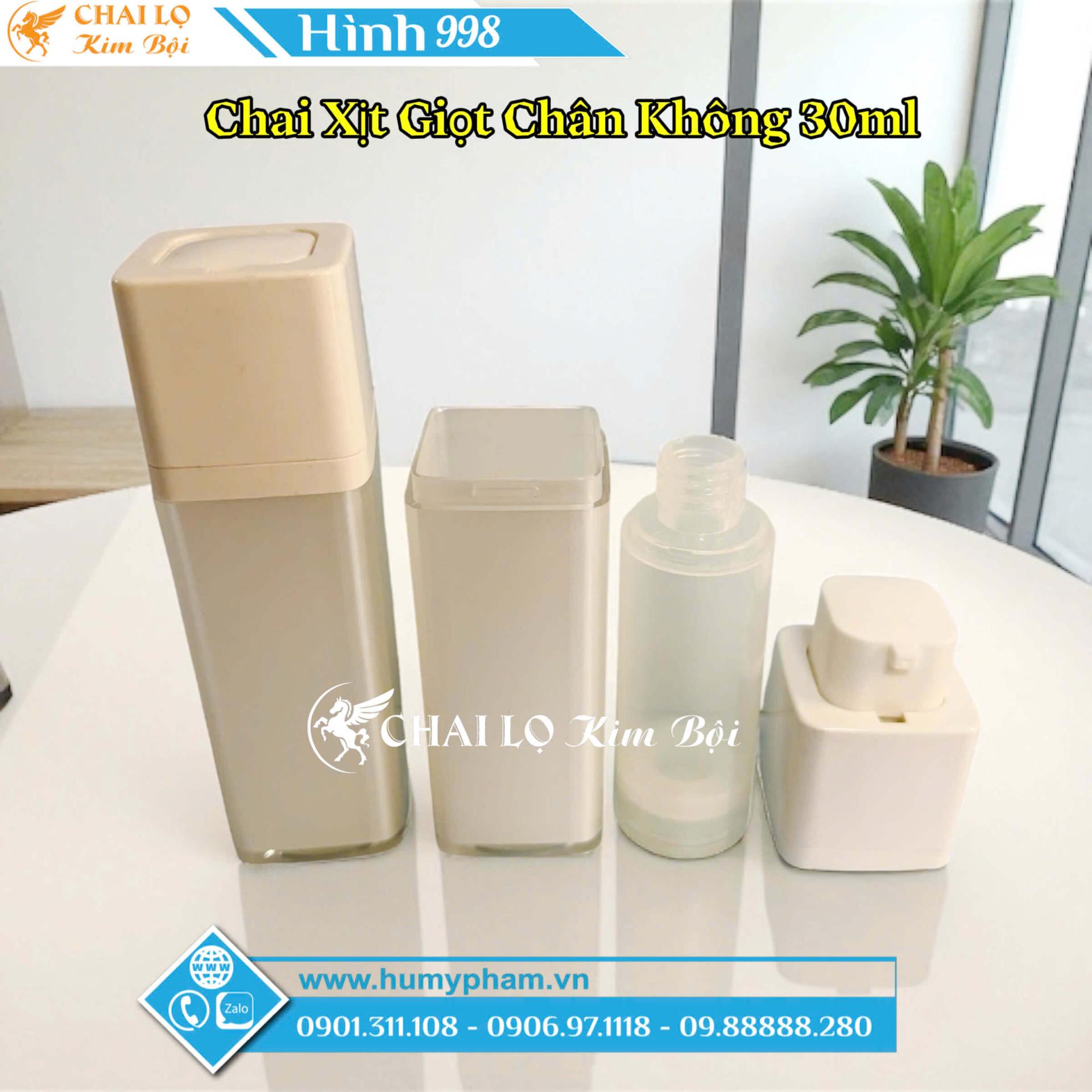 CHAI XỊT GIỌT CHÂN KHÔNG KHỐI VUÔNG TRẮNG 30ML