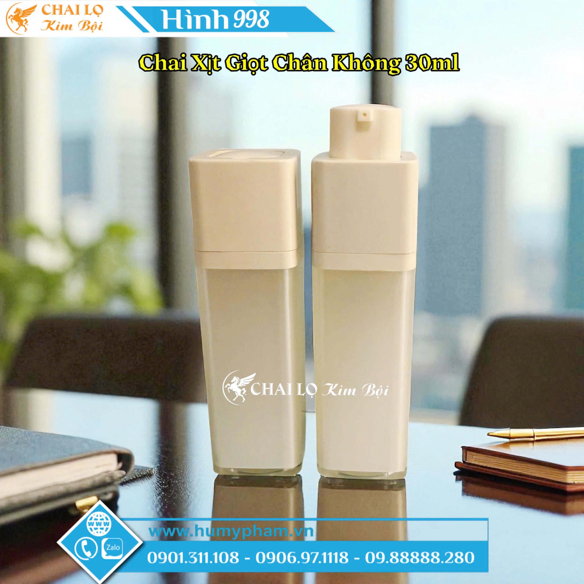 CHAI XỊT GIỌT CHÂN KHÔNG KHỐI VUÔNG TRẮNG 30ML