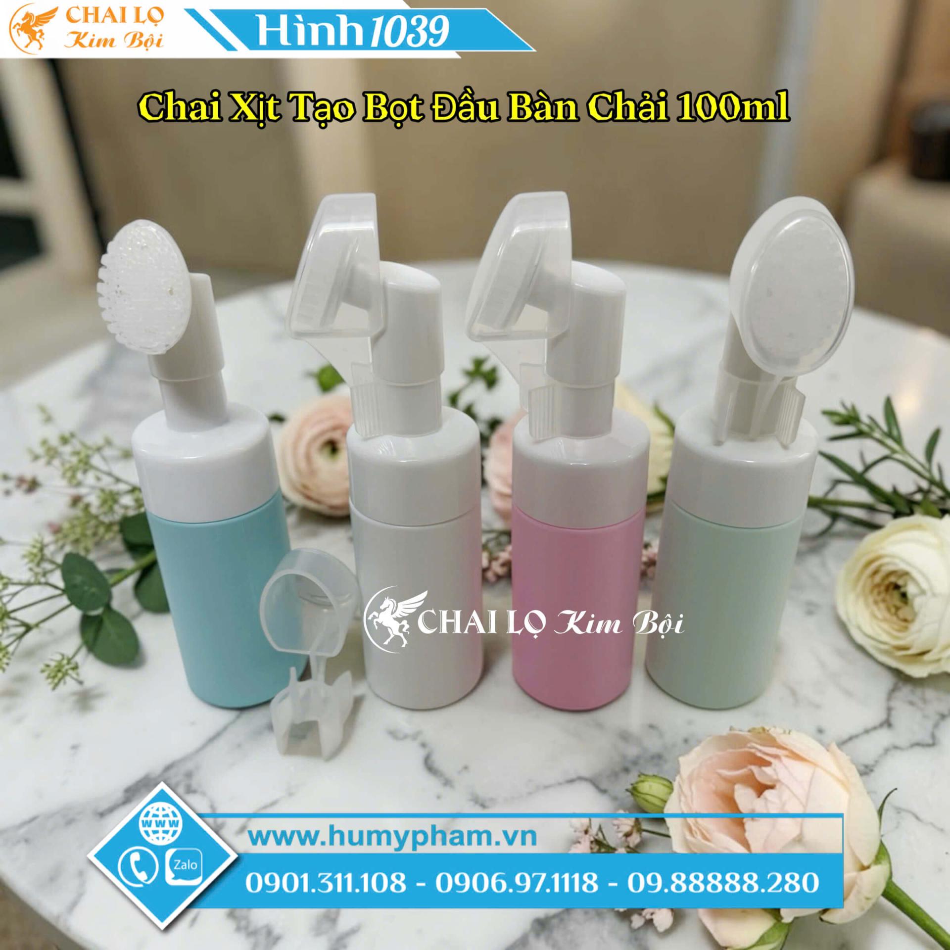 chai đựng sữa rửa mặt tạo bọt bàn chải 100ml