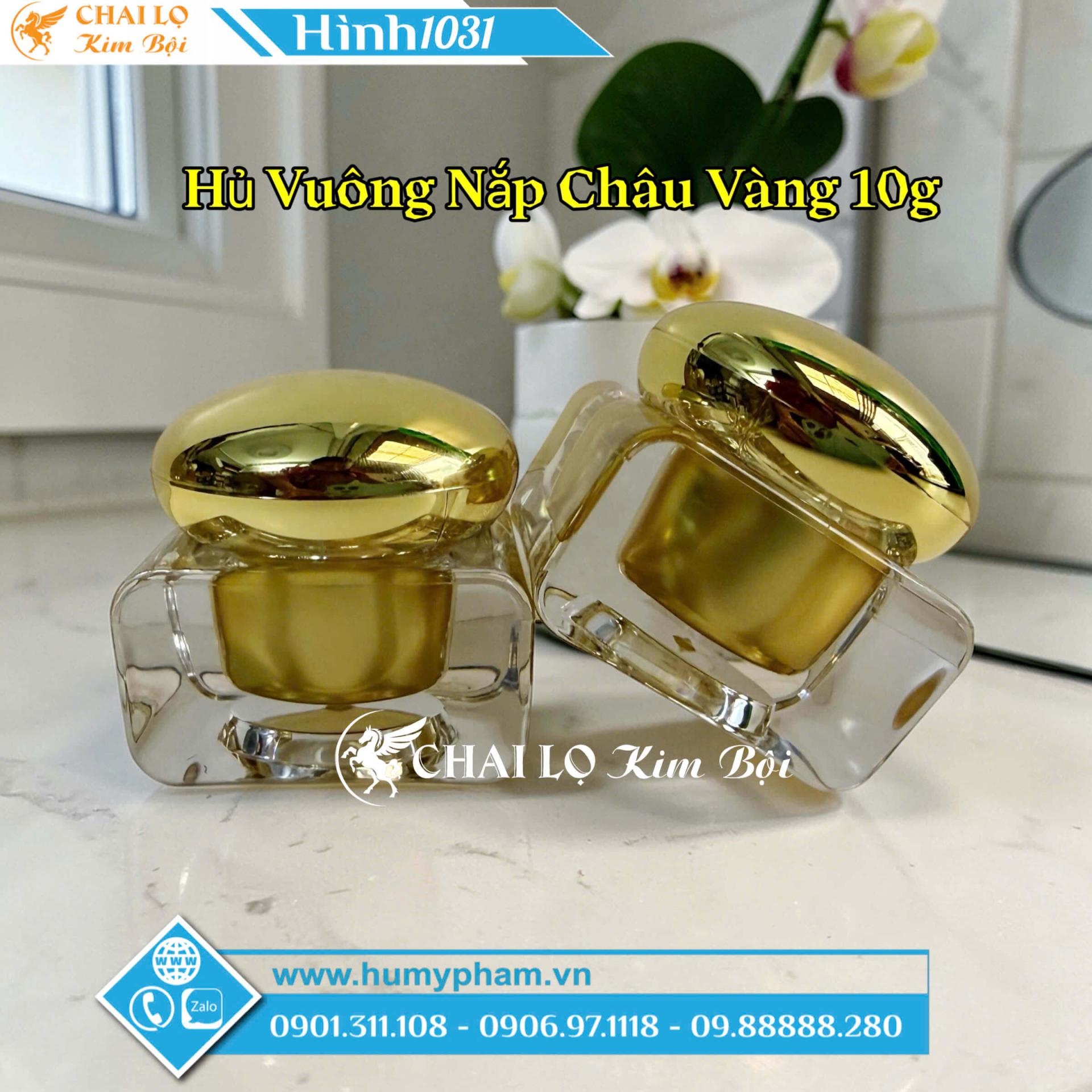 HỦ VUÔNG NẮP CHÂU VÀNG 10g