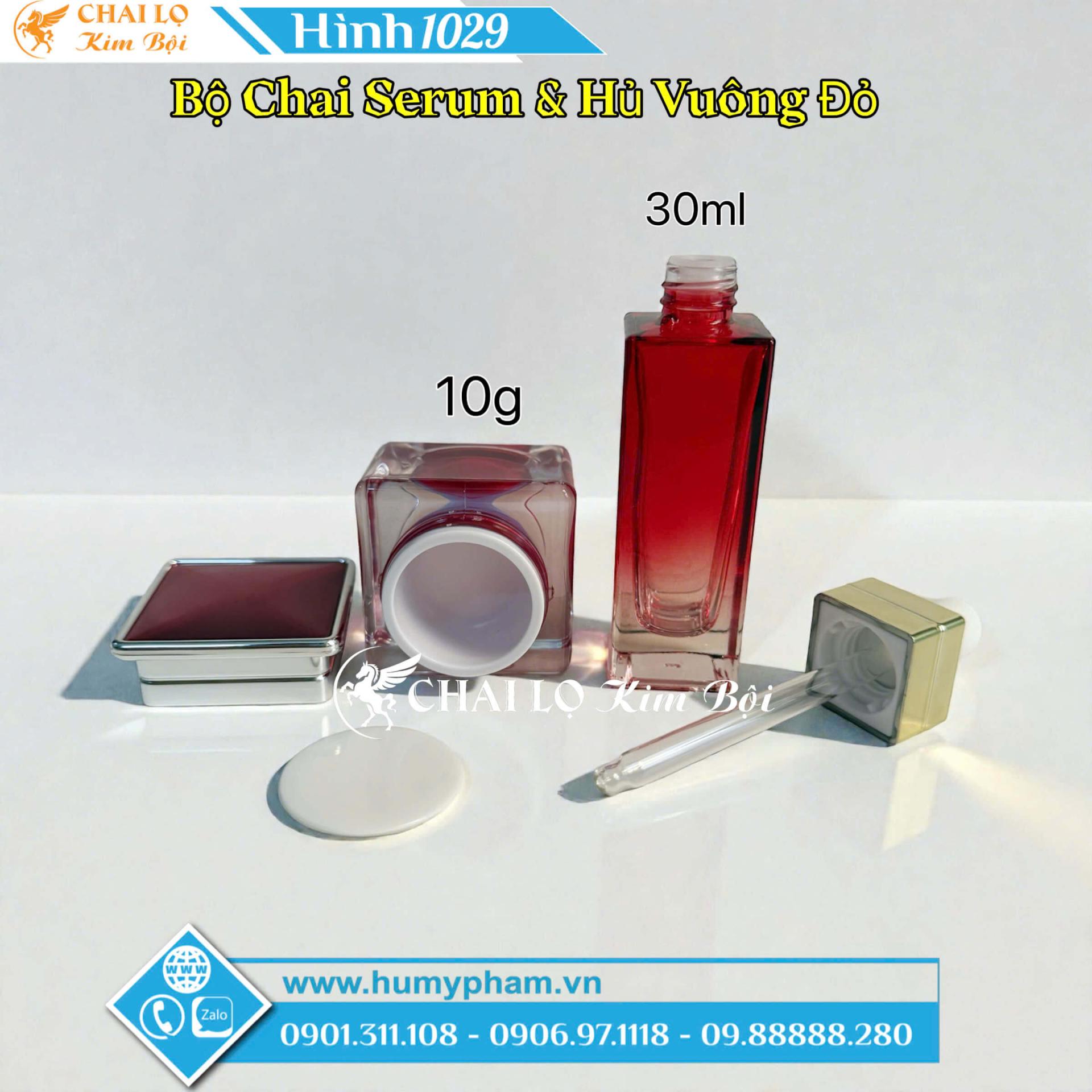 BỘ CHAI SERUM & HỦ VUÔNG ĐỎ