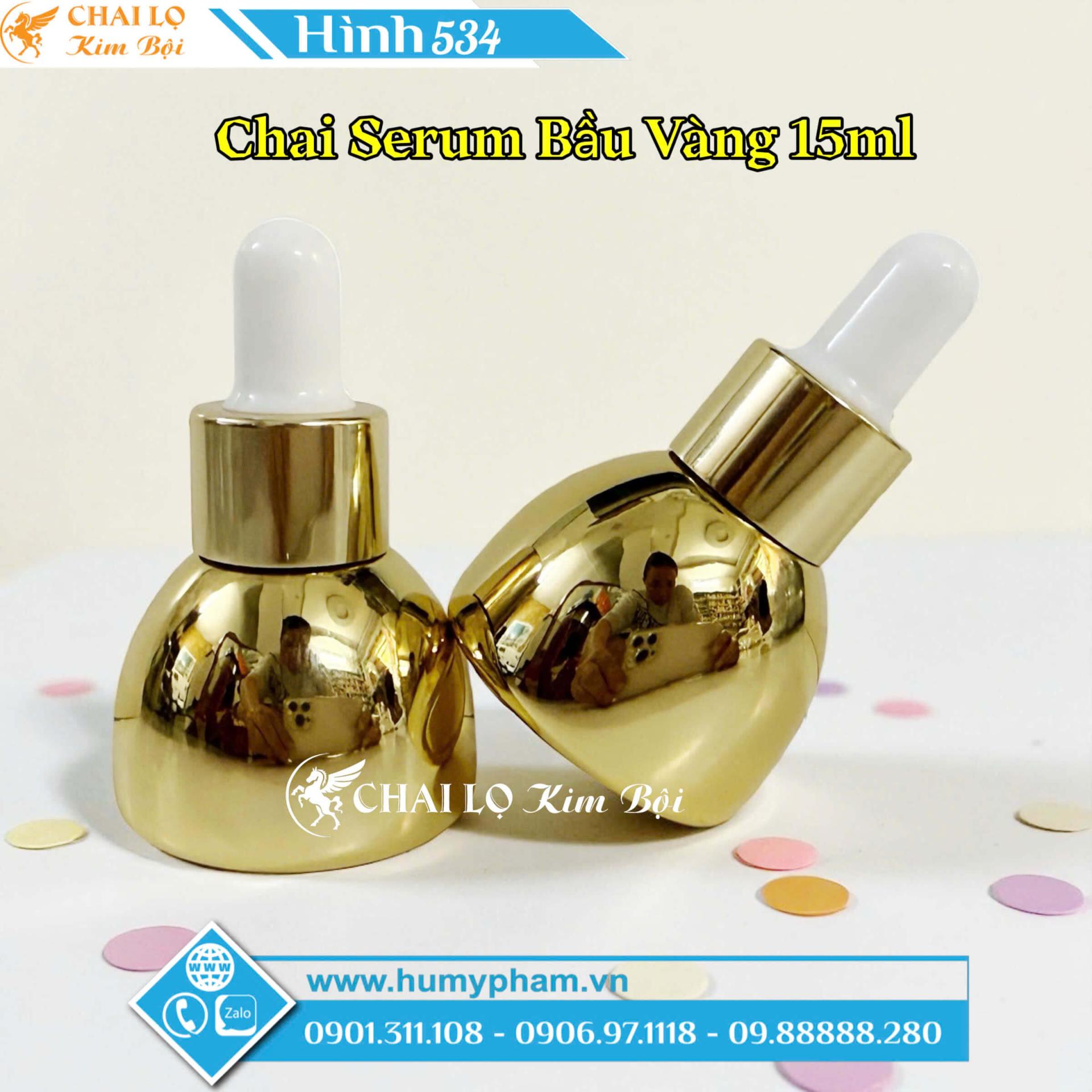 lọ chiết serum bầu vàng 15ml