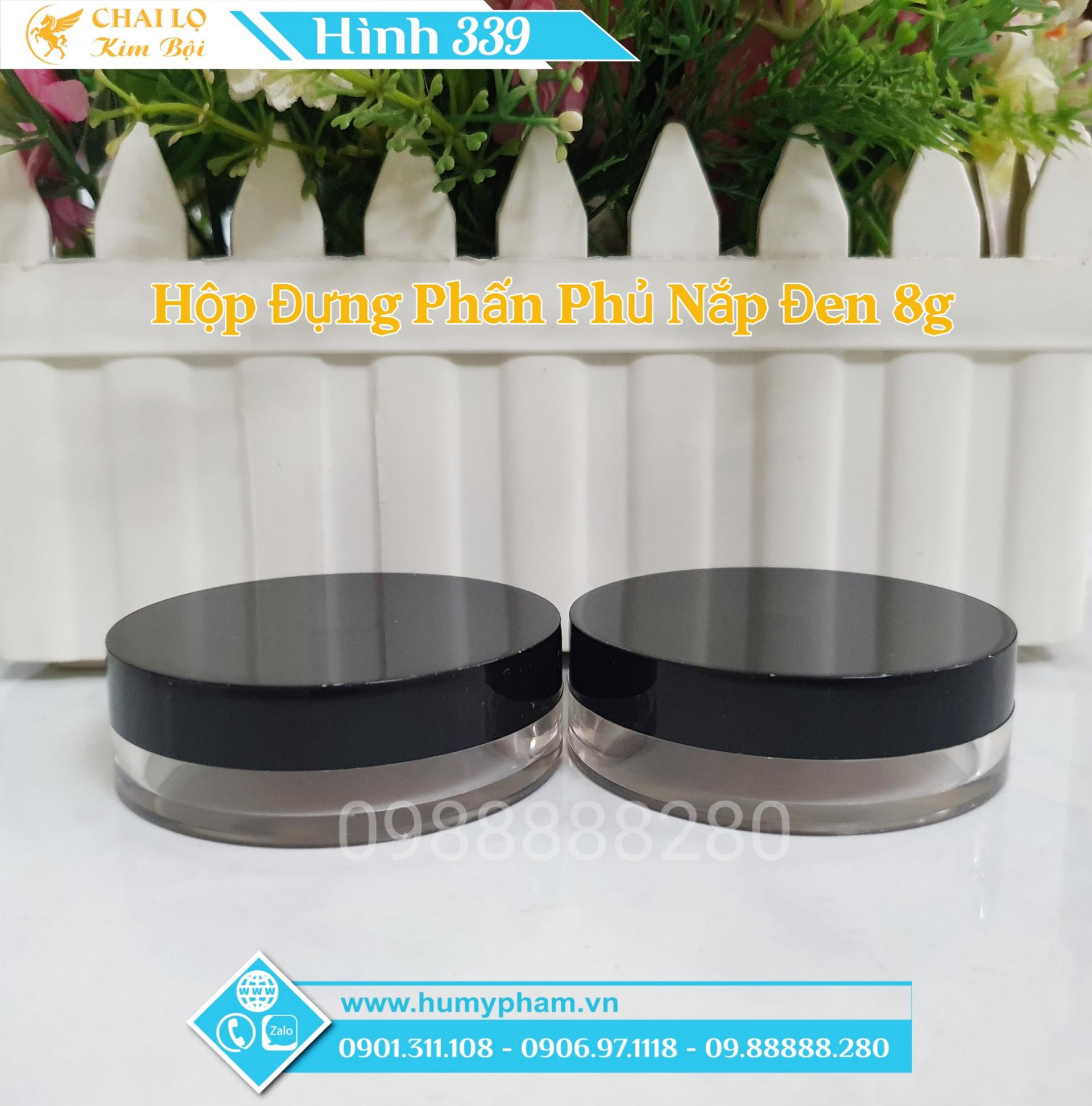 hộp đựng phấn phủ nắp đen