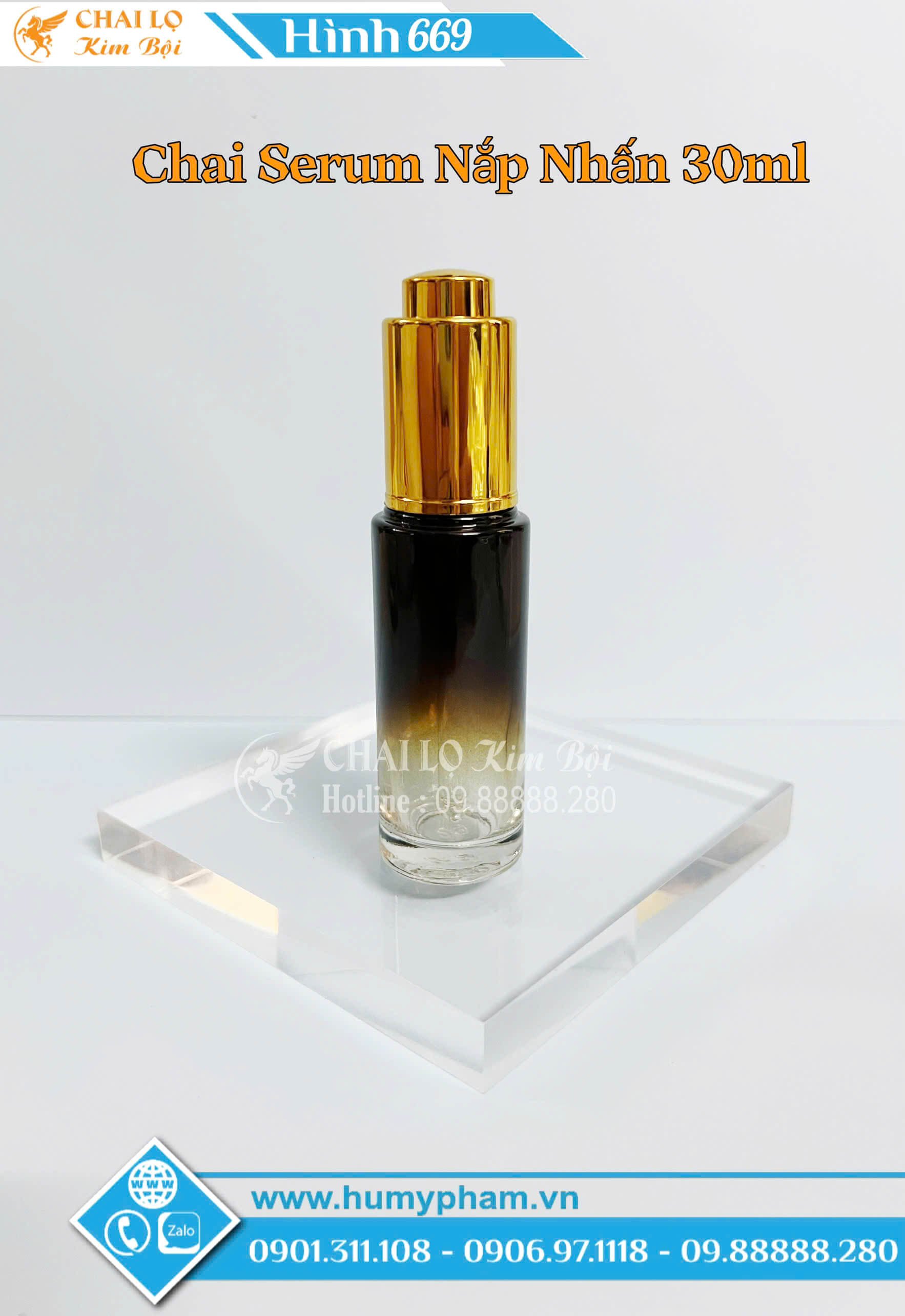 chai thủy tinh chiết serum