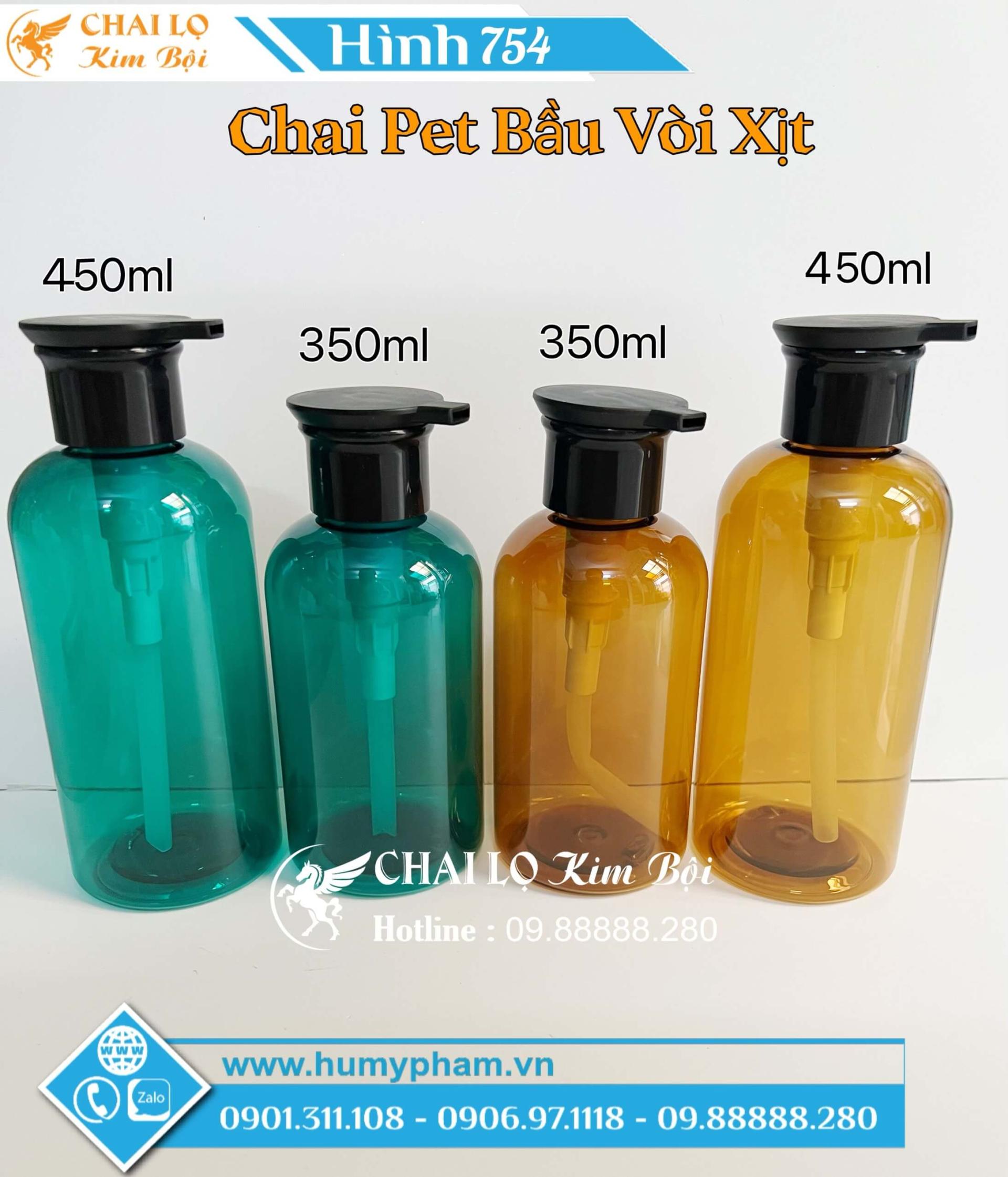 chai pet bầu vòi xịt