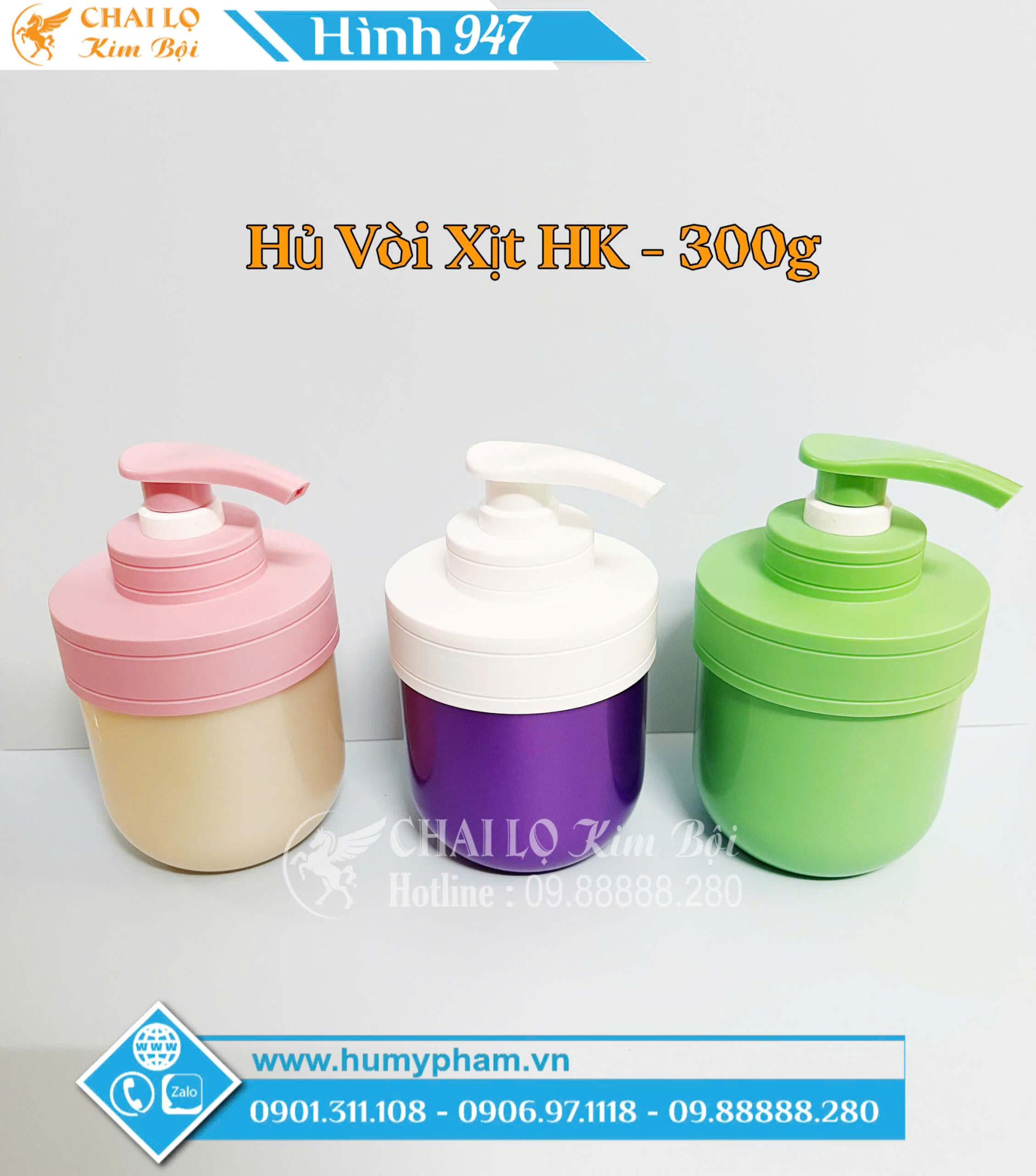 HỦ ĐỰNG KEM 300G VÒI XỊT 