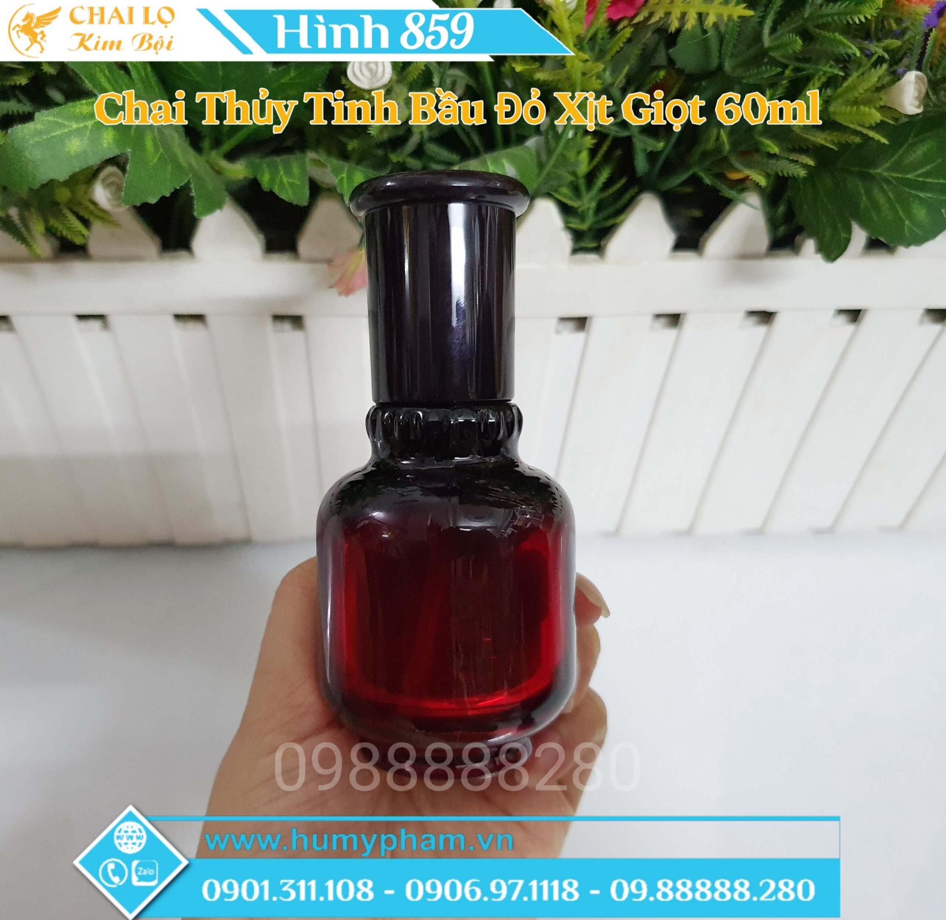chai xịt thủy tinh đỏ