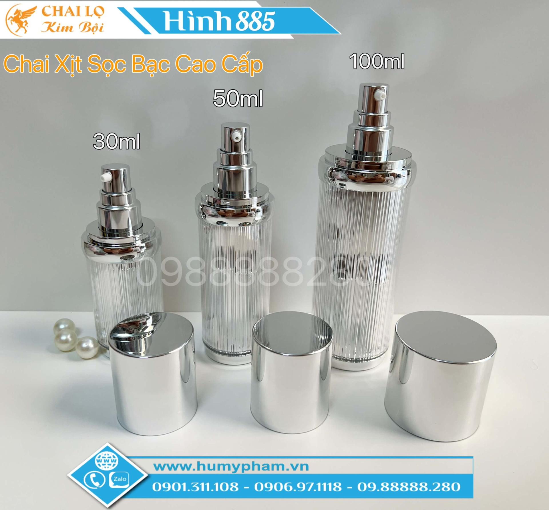 chai lọ sọc bạc cao cấp