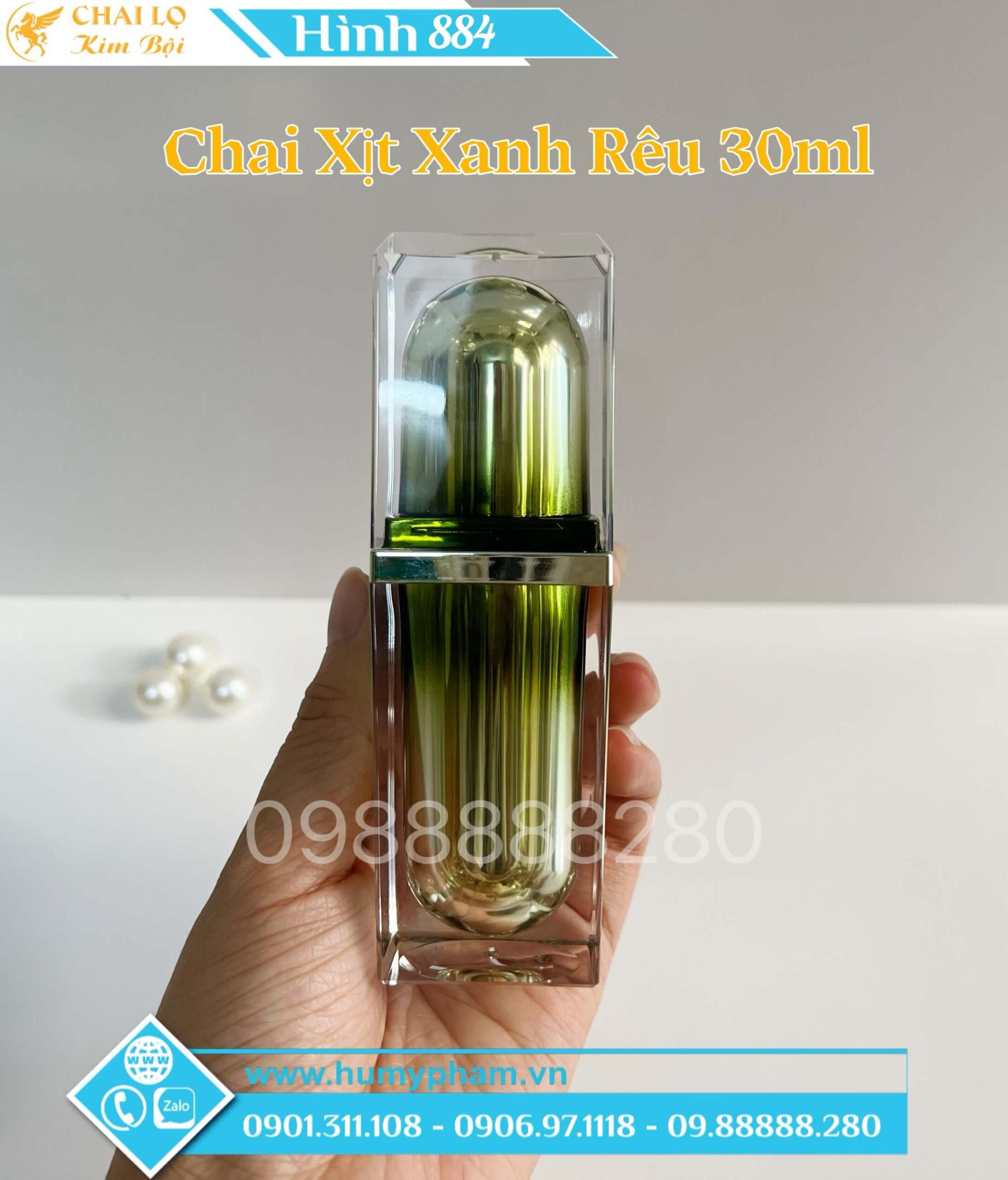 CHAI XỊT VUÔNG XANH RÊU 30ml