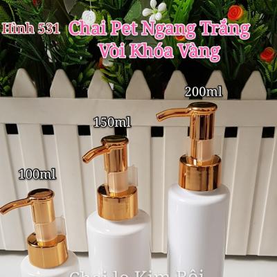 CHAI PET NGANG TRẮNG VÒI KHÓA VÀNG