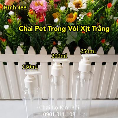 CHAI PET TRONG VÒI XỊT TRẮNG