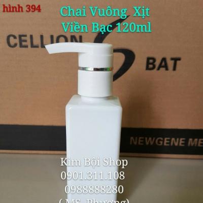 CHAI PET VUONG TRẮNG VÒI XỊT VIỀN BẠC 120ML