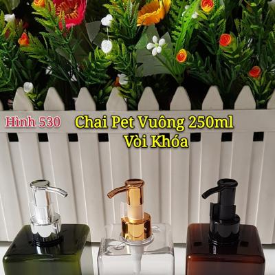 CHAI PET VUÔNG VÒI KHÓA 250ML