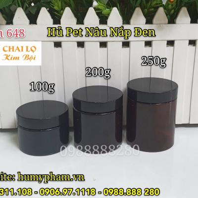 HỦ PET NÂU NẮP ĐEN