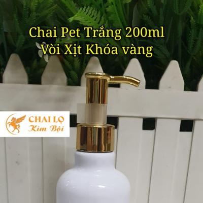 CHAI PET XỊT 200ML TRẮNG VÒI KHÓA VÀNG