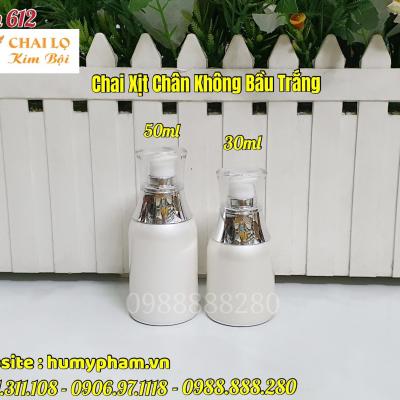 CHAI XỊT CHÂN KHÔNG BẦU TRẮNG 30ML & 50ML