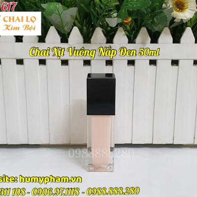 CHAI XỊT VUÔNG CAO NẮP ĐEN 50ML