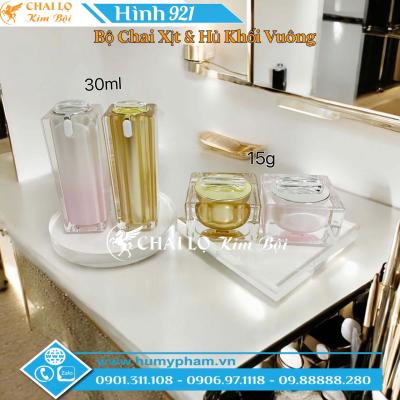 BỘ CHAI XỊT VÀ HỦ KHỐI VUÔNG CAO CẤP