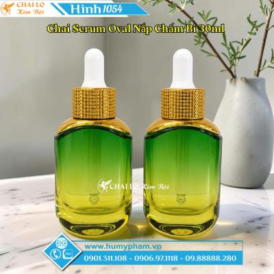 CHAI SERUM OVAL NẮP CHẤM BI 30ML