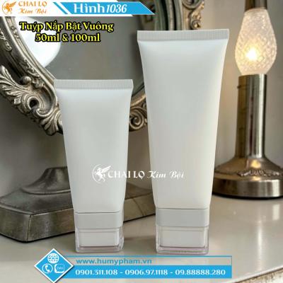 TUÝP NHỰA NẮP BẬT VUÔNG 50ML & 100ML