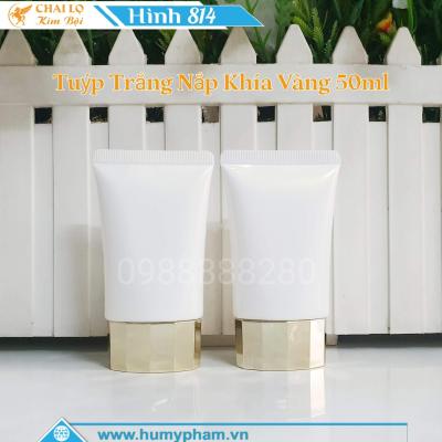 Tuýp Trắng Nắp Khía Vàng 50ml