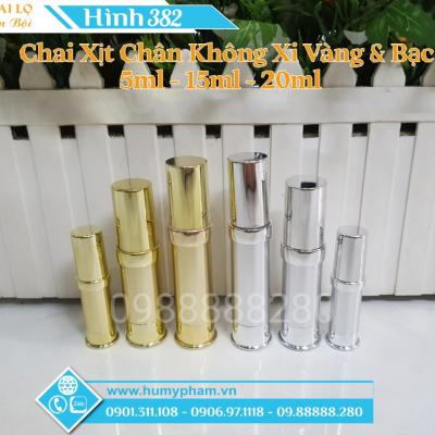 CHAI XỊT CHÂN KHÔNG XI BẠC & VÀNG 15ml & 20ml