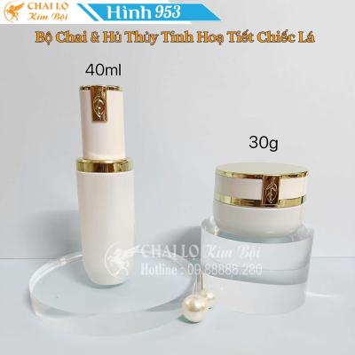 BỘ CHAI & HỦ THỦY TINH HỌA TIẾT CHIẾC LÁ