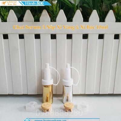 CHAI TẾ BÀO GỐC XI VÀNG & XI BẠC 10ML ( chai serum 3 nắp)