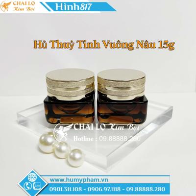 HỦ THỦY TINH VUÔNG NÂU 15g