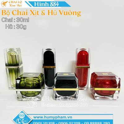 BỘ CHAI XỊT VÀ HỦ VUÔNG