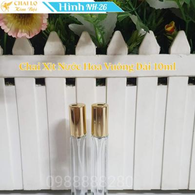 CHAI CHIẾT NƯỚC HOA VUÔNG 10ML NẮP VÀNG